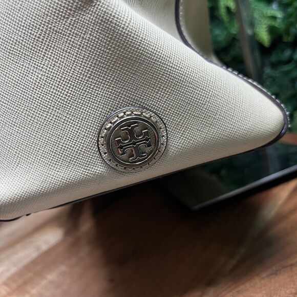 TORY BURCH HANDBAG T Lock E/W Tote Beige Pink Color Block And Clutch‎ Purse - Picture 7 of 16